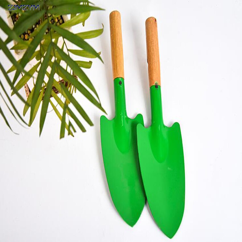 1pc tuingereedschappen kleine schep ijzeren troffel met houten handvat familie balkon groente planten wieden buiten draagbaar gereedschap