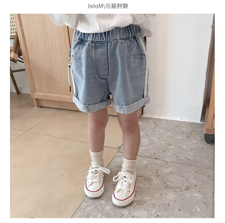 Aankomst Kinderen Mode Denim Shorts Zomer Stijl Meisjes Losse Broek Kinderen Broek 3-8 Y Kinderen Shorts: 4T