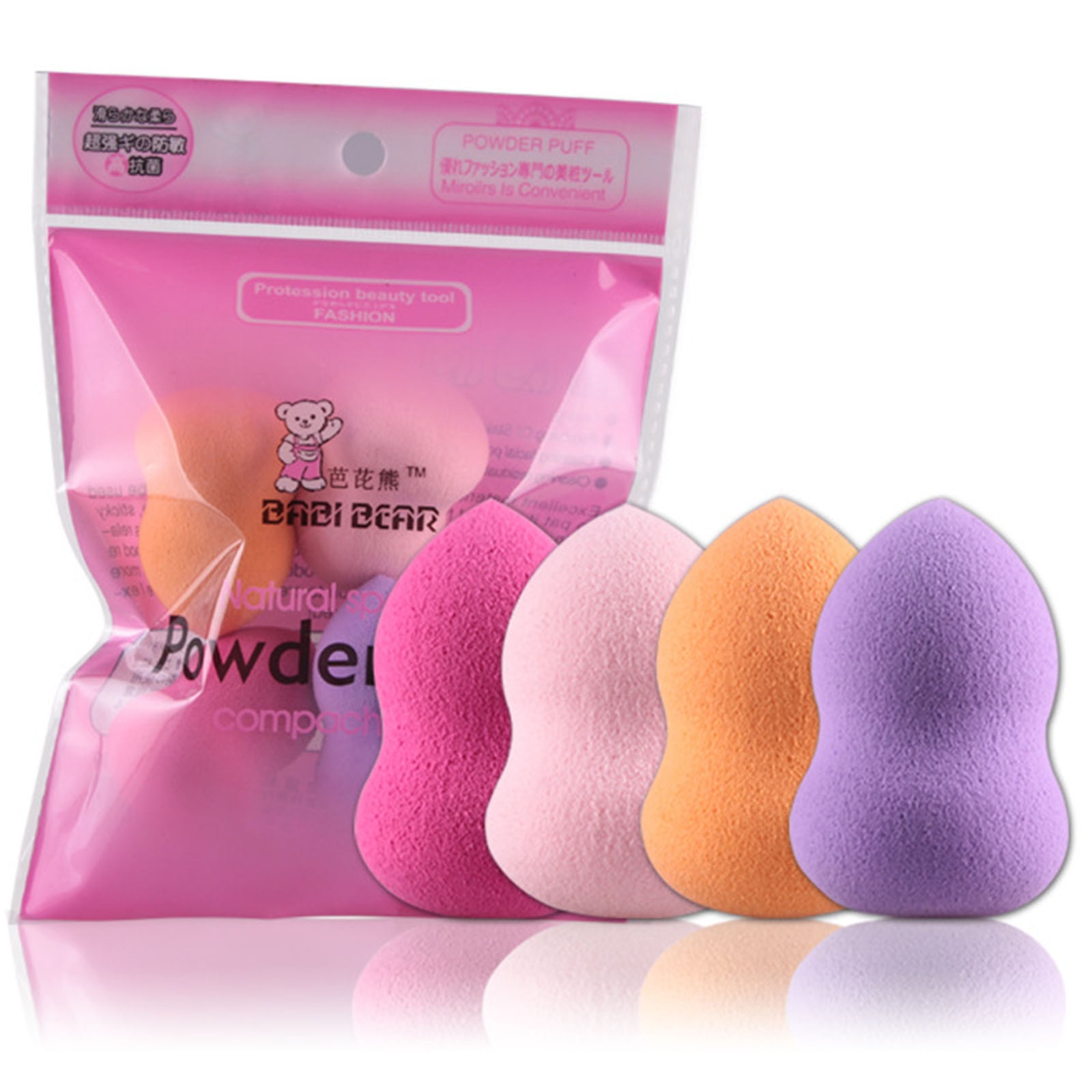 4pcs / set Beauty Soft Makeup Sponge Puff Face Nose Facial Base Liquid Powder Puff Soft Base Sponges Cosmetic Tool