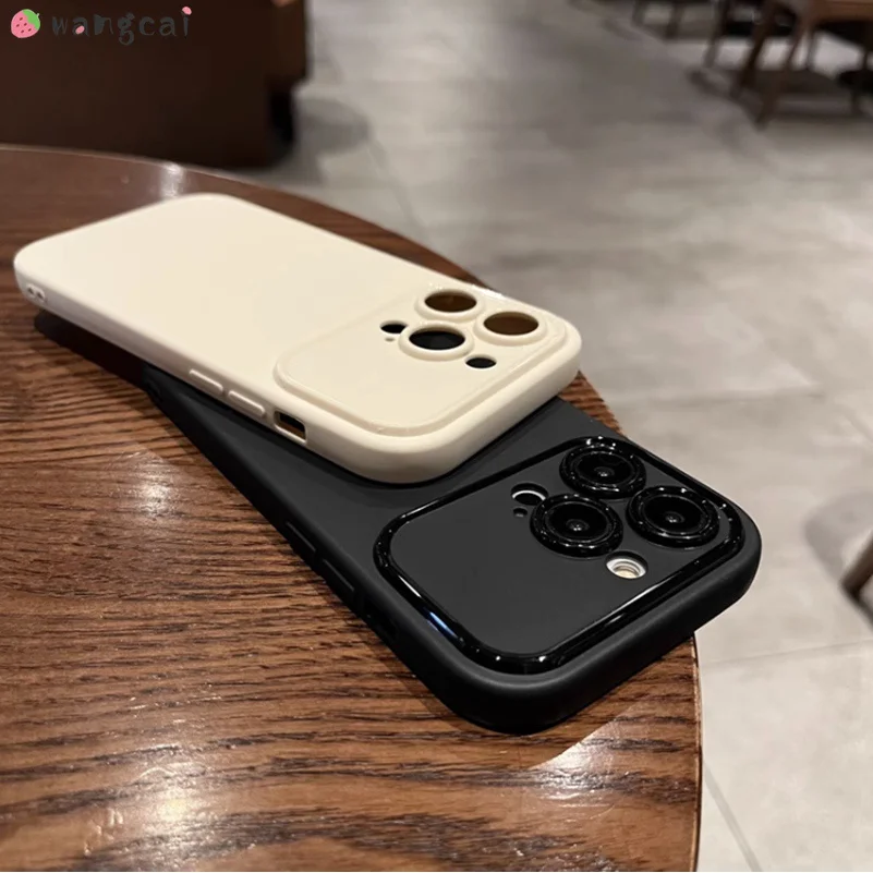 Para iphone 15 14 13 12 11 pro xs max xr x 7 8 plus caso de telefone fosco cor sólida simples negócios preto branco simples capa