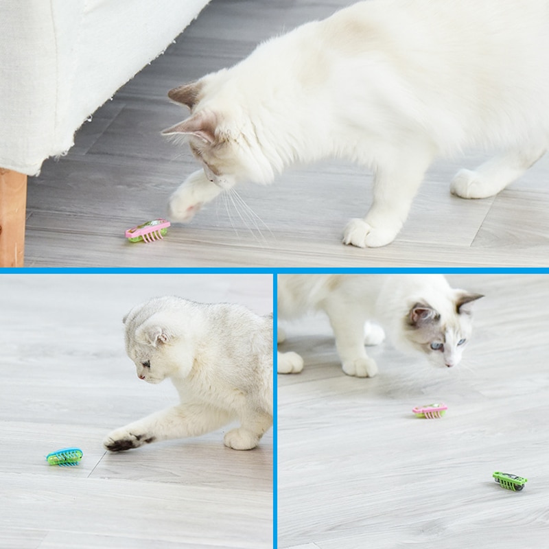 Sjov kat, der undslipper forhindringer, automatisk vender elektrisk kat kæledyrslegetøjsinsekter interaktivt legetøj tilfældigt 1 stk