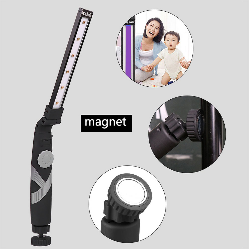 UV Ultraviolet Ozone Sterilization Lamp Disinfection Lamp Portable 360 ​​Degree Rotating Folding Work Light Sterilizer Light