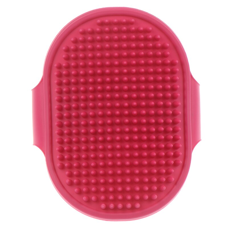 1Pc animal de compagnie chien chat bain brosse peigne caoutchouc gant cheveux fourrure toilettage Massage Mit animal douche chien brosse: Rose Red
