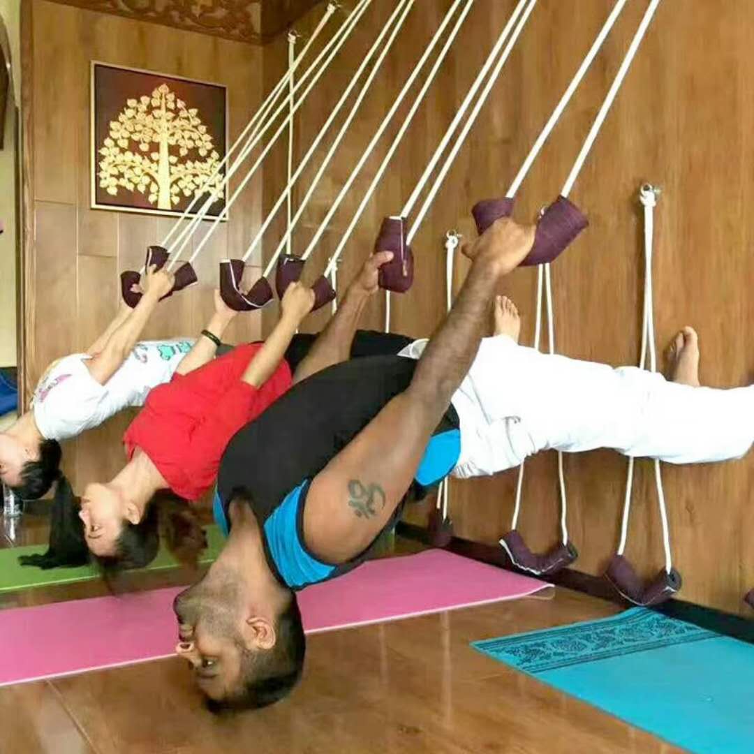 Anti-gravit Iyengar Yoga Wall Rope Full Set Yoga Auxiliary Wall Rope Yoga Lanyard Hanging Belt suspension Yoga Rope Slin