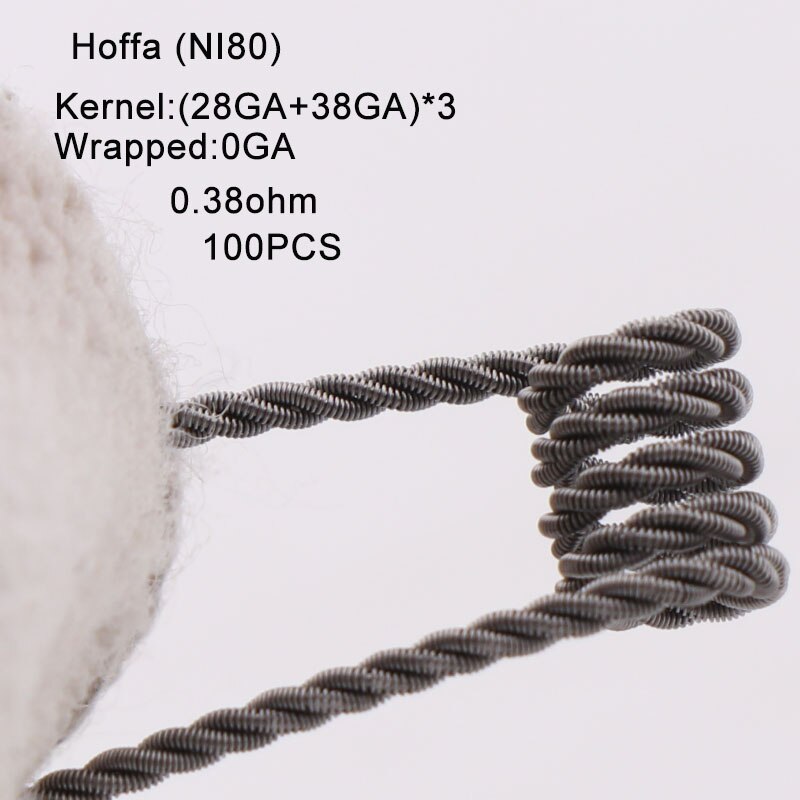 100 pz/scatola NUOVO XFKM Ni80 SS316l Sfalsati Fuso Clapton Prebuilt Colis Nichelcromo Ad Alta Densità RDA RTA RBA Atomizzatore Bobine di Riscaldamento: hoffa-n80-100