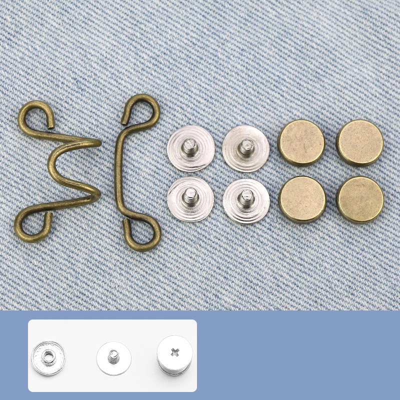 Adjustable Waist Sewing-Free Detachable Jeans Waist Stretch Big Change Small Adjustable Metal Button Waist Buttons: Large / S8