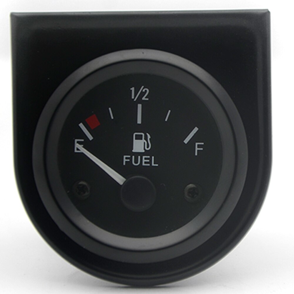 2 " 52mm sort vandtemp / olietemp / oliepresse psi / oliepresse kg / volt / amperemeter / brændstofniveaumåler bilmåler med holder til holder til holder: Brændstof (uden flyder)