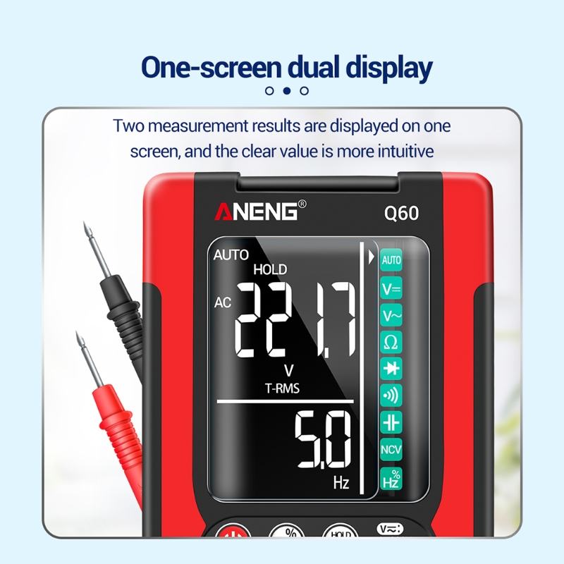 Digital Multimeter TRMS 6000 Counts Smart Multimeter Auto Ranging Volt Meter Multi Tester Measuring Voltage Capacitance