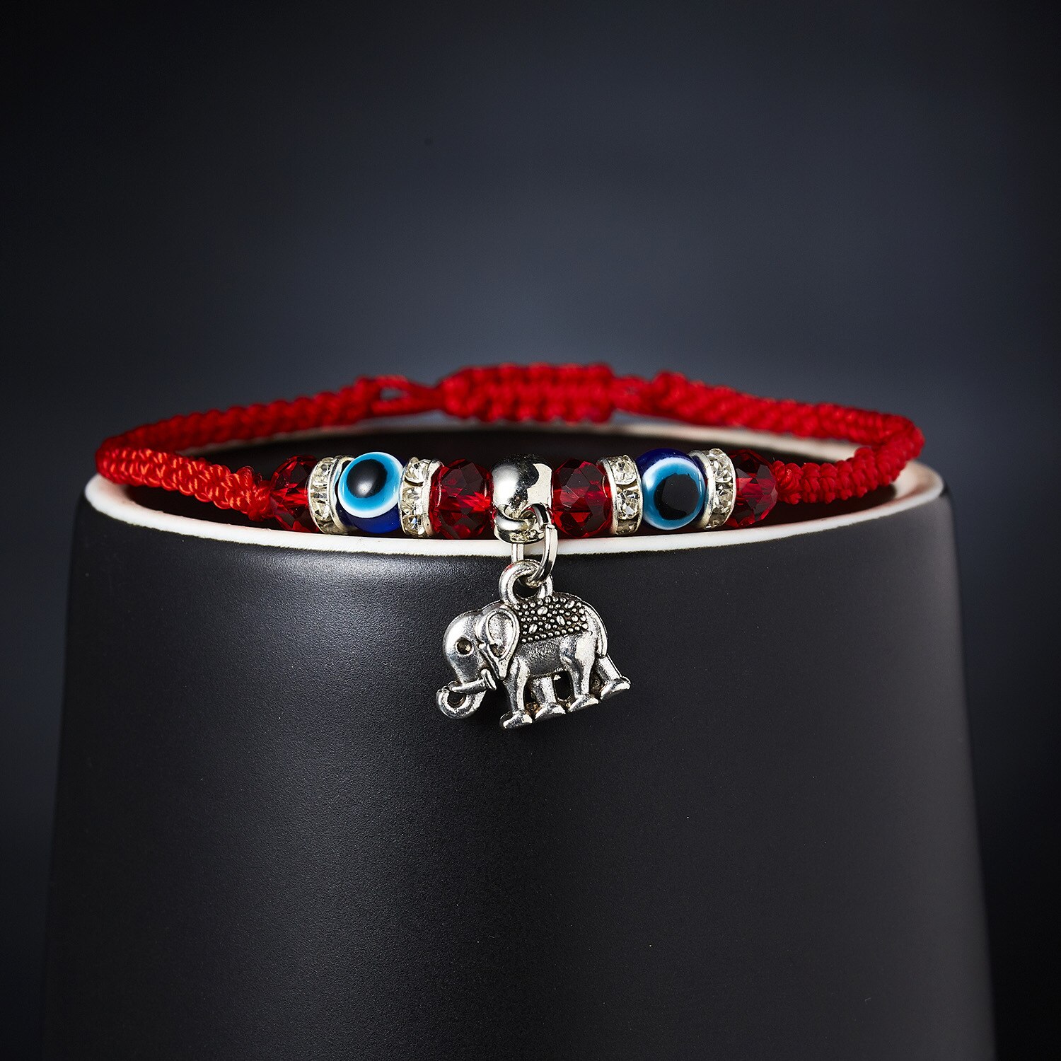 Kreative neue hand-woven glück red string armband für damen und männer mit blauen augen runde perlen armband schmuck: 11