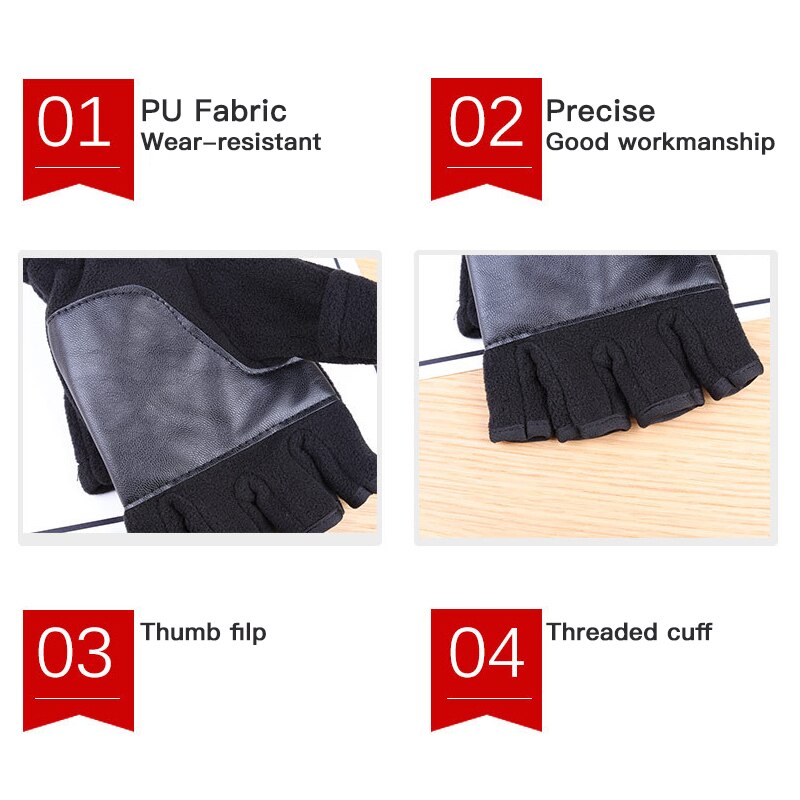 Guanti da pesca senza dita con coperchio uomo donna mucchio guanti da dito a vista caldi invernali guanti mezze dita antiscivolo lavorati a maglia