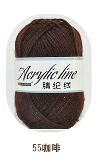 Fil à tricoter acrylique doux et pour bébé, 1 pièce = 50g, fil de tricot doux et pour tricot à la main, laine à faire soi-même, pull 64 couleurs disponibles: 55