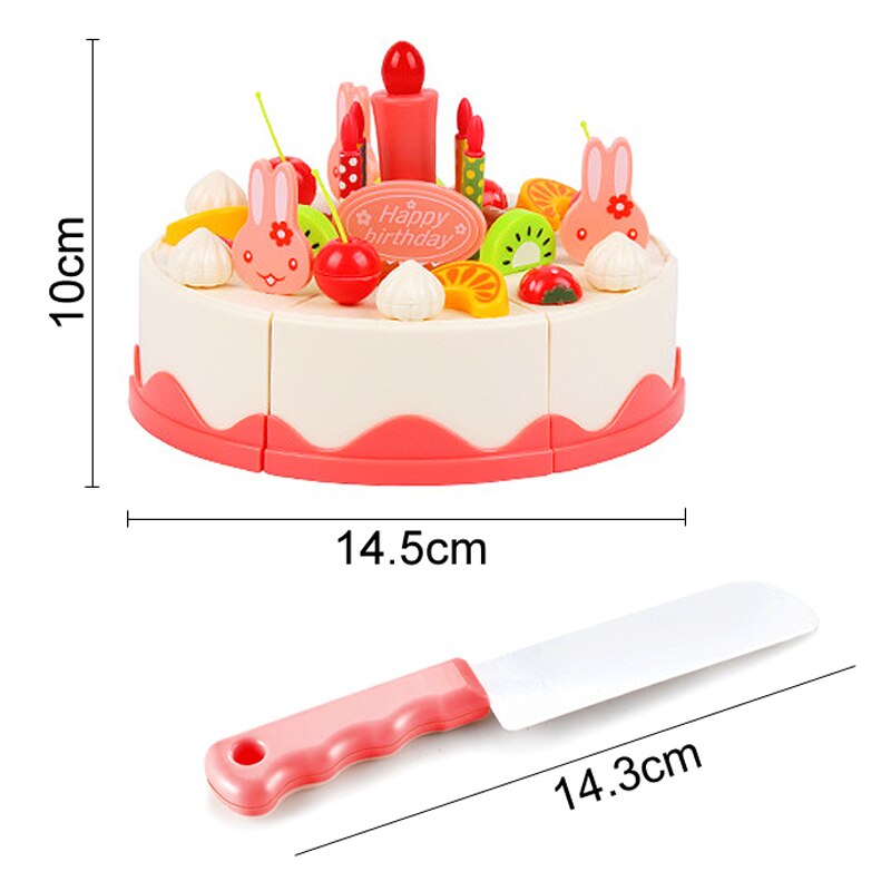 Geburtstag Kuchen Spielzeug DIY 37-83Stck Küche einstellen Lebensmittel Jungen Mädchen vorgeben Spielen Obst Schneiden Für Baby Kind Spielset Pädagogisches Spielzeug