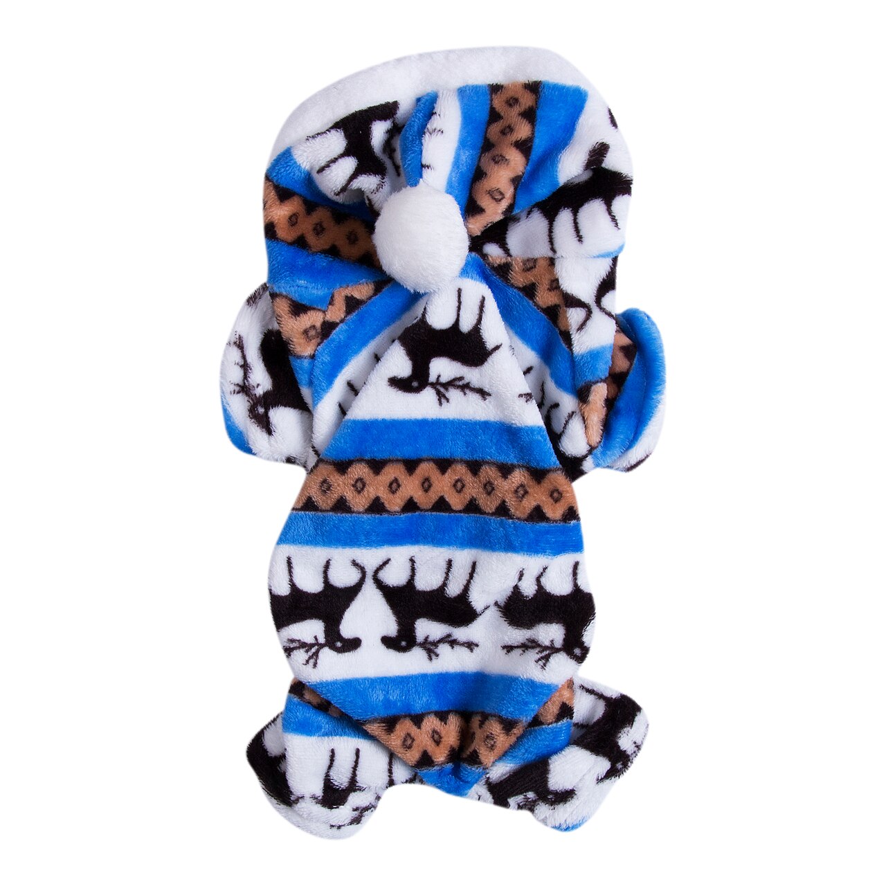 Winter Warm Hond Jumpsuits Pluche Rompertjes Pyjama Zachte Katoen Kleine Honden Kleding: Blauw / XXL
