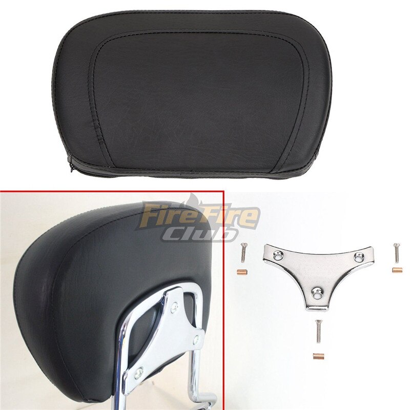 Sissy bar destacável passageiros encosto almofada modelos preto &amp; chrome motocicleta para harley touring flhr flhx flhx 1997-14 15 16 17