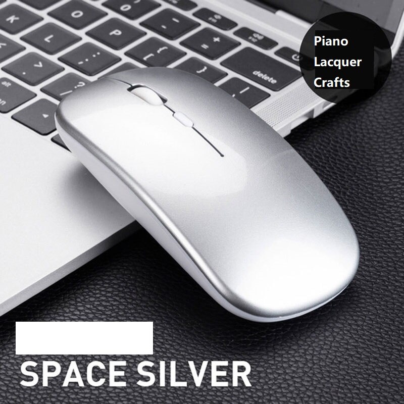 2.4G Wireless Mouse USB Rechargeable Mouse Silent Mute Office Mice Backlit Mouse Optical Ergonomic Gaming Mouse: silver