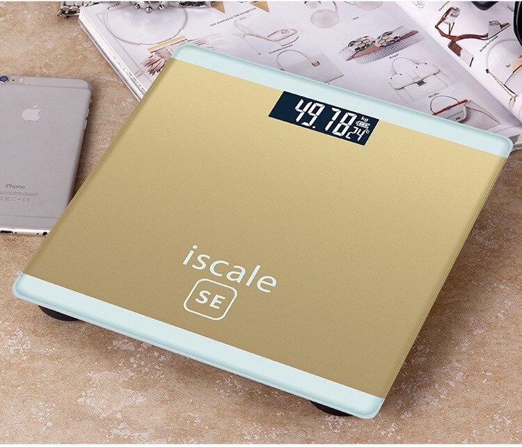 Human Body Scales Glass Smart Household Electronic Digital Floor Weight Balance Bariatric LCD Display 180KG: Gold
