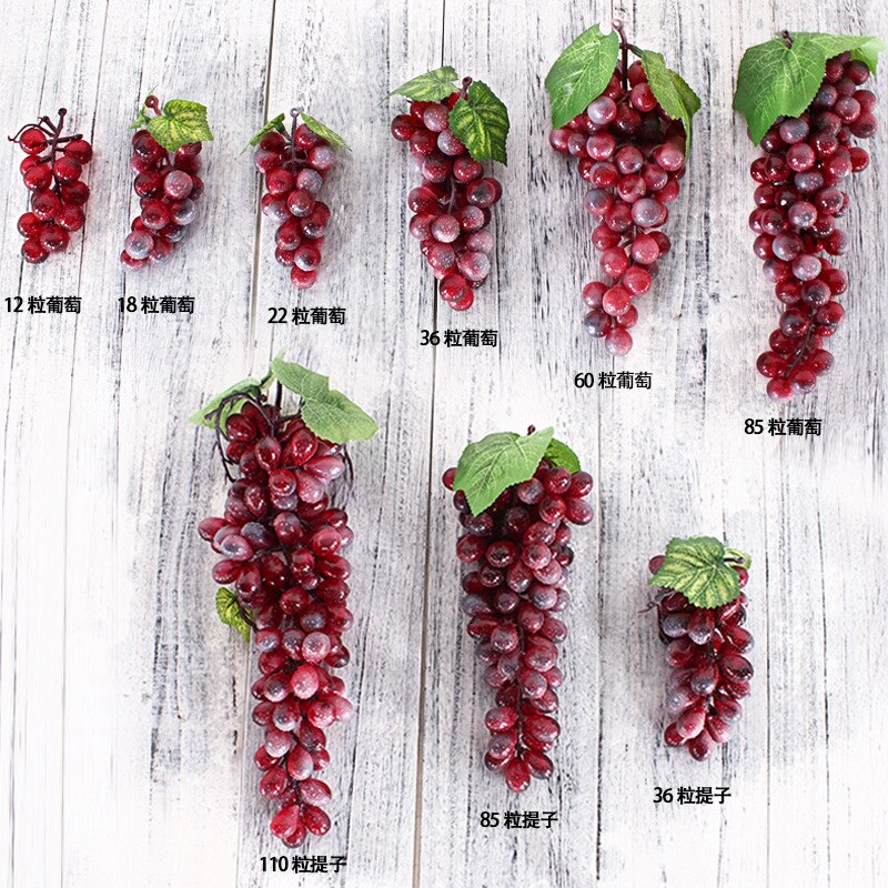 Real Touch Kunstmatige Fruit Druiven Plastic Nep Bladeren Kerst Huis Tuin Bruiloft Decoratie Voedsel Fotografie Props