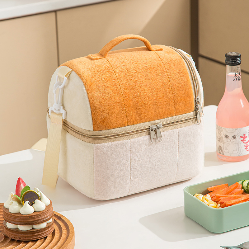 Bento bag large-capacity portable aluminum foil thickened insulated lunch box bags Double Large Capacity Picnic Bag: SKY BLUE
