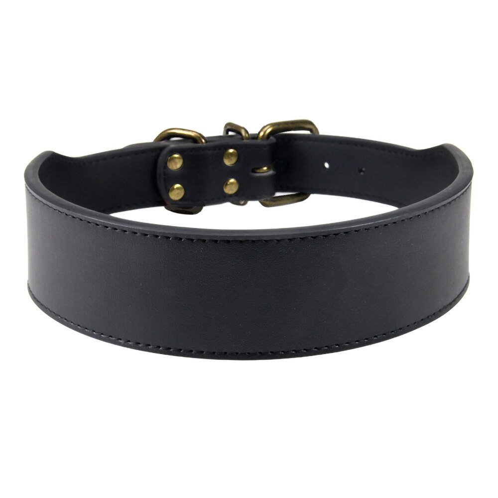 2 '' leveä kuitunahkainen koiranpanta kestävä kaulahihna kaulapannat keskikokoiselle koiralle kuparisolki pitbull bulldog beagle l -3xl: Musta / Xxxl