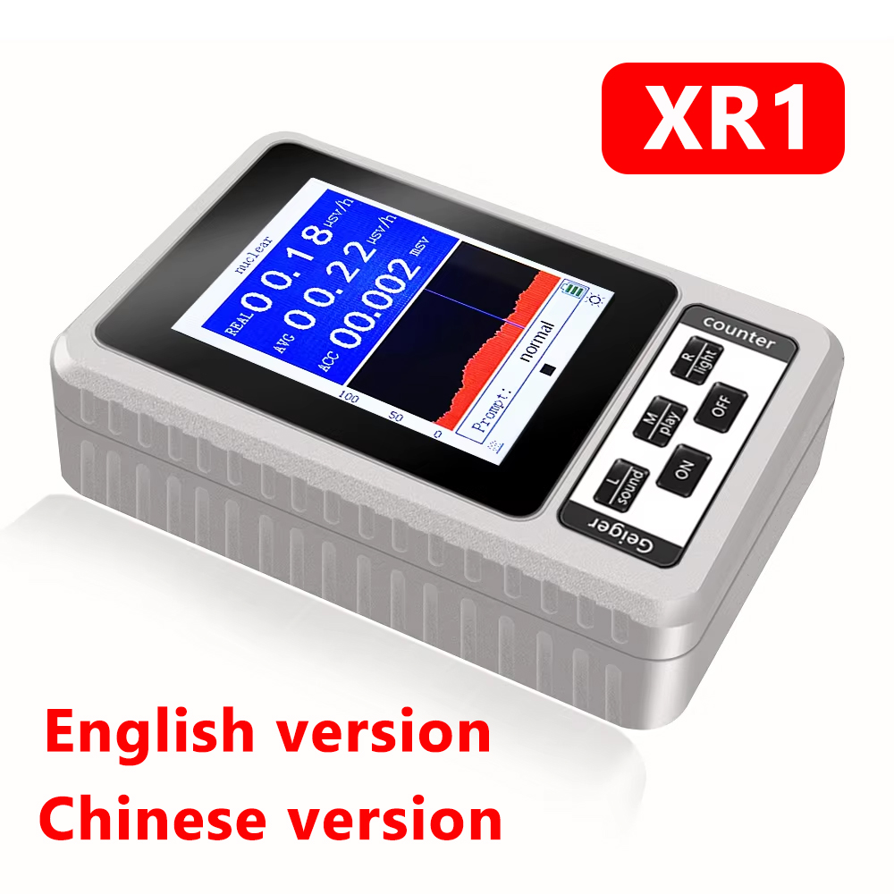 XR-1 Portable Geiger Counter Nuclear Radiation Detector Personal Dosimeter Marble Tester X-Ray Radiation Dosimeter White