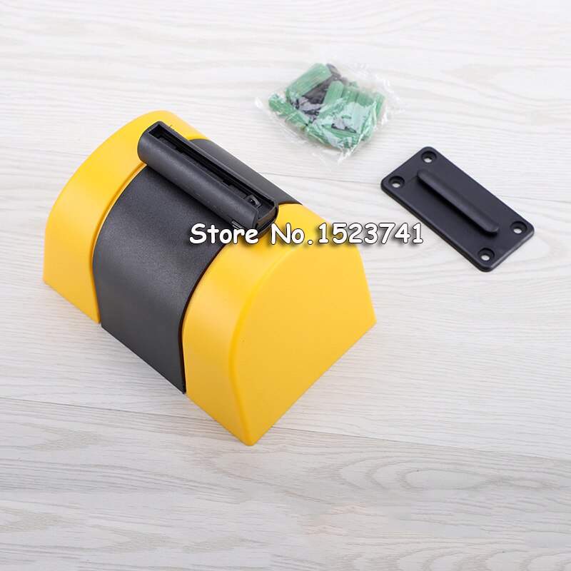 Max 10m belt length wall mounted retractable belt barrier with yellow / black striped caution belt for separated region