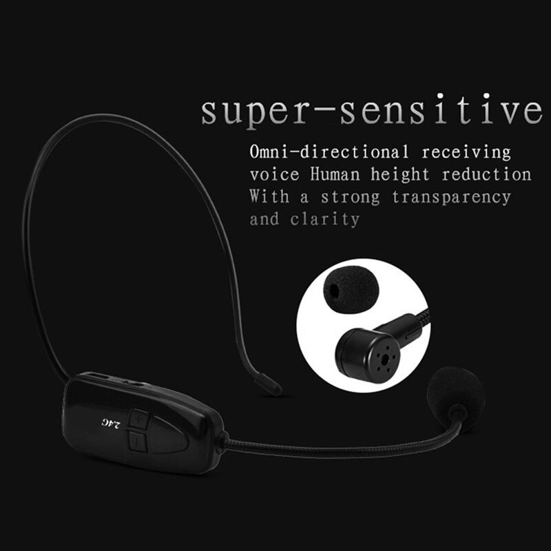 2.4G Wireless Microphone Headset Megaphone Radio Bluetooth Microphone For Speech Loudspeaker Teaching Meeting Guide