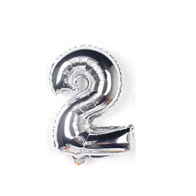 32inch Number foil balloons blanco gold silver big ballon number 1 2 3 4 5 6 7 8 9 0 optional age birthday party: silver2