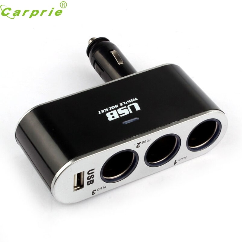 CARPRIE 12 V/24 V 1 Tot 3 USB Voeding In-Auto Charger Adapter & Triple Sigaret sigarettenaansteker Jun.6