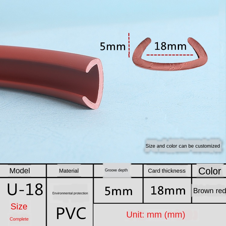 Banda en U para bordes de muebles, banda de borde de PVC suave de 3MM, 5MM, 9MM, 10MM, 12MM, 14MM, 16MM, 18MM-50MM, blanco, Beige, gris, Negro, Rojo