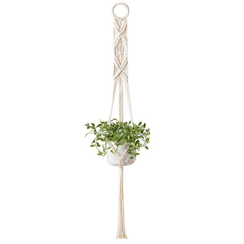 Indoor Wand Bloempot Bloem Manden Tuin Decoratie Groene Plant Opknoping Mand Handmatig Gebreide Touw: A