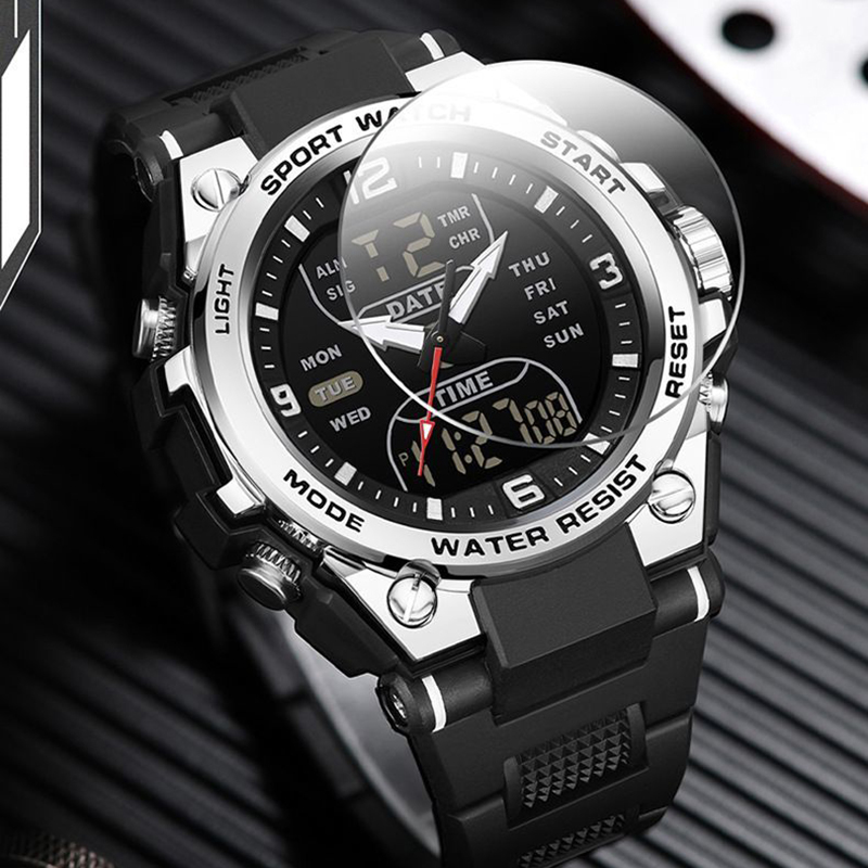 Reloj de pulsera de para hombre, reloj deportivo juvenil multifuncional de , reloj electrónico de doble pantalla