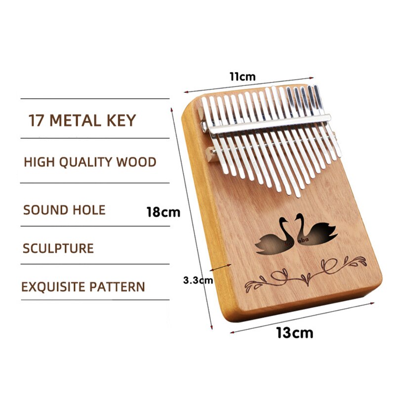 Kalimba 17 Keys Thumb Piano Mahogany Mbira Body Musical Instruments Handguard Wood Kalimba Piano Music Box