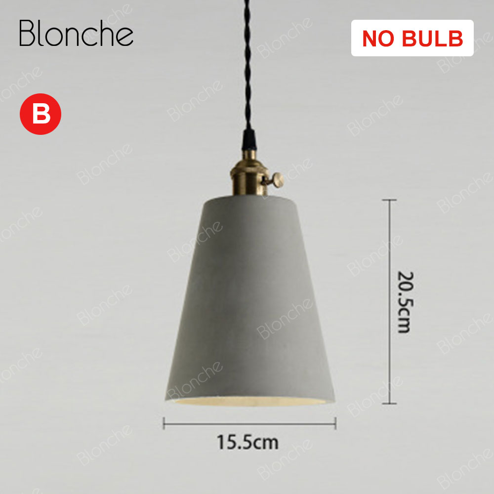 Loft cement taklampor retro industriell taklampa för bar restaurang café inredning hänglampa modern led belysningsarmaturer: B stil