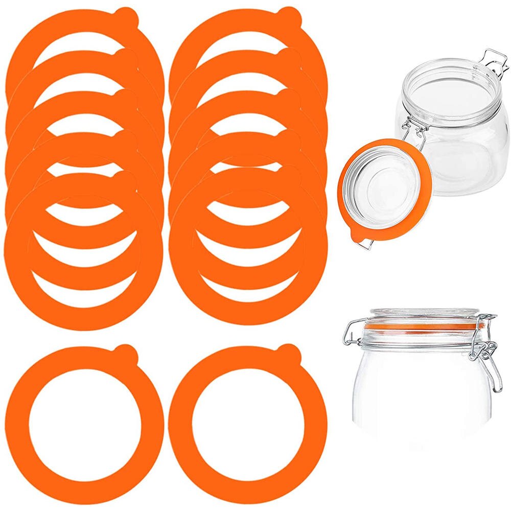 Junta de repuesto de silicona para tapas de tarros, anillos de sellado de goma herméticos, a prueba de fugas, para enlatar: A-20X10X1.2-12pcs