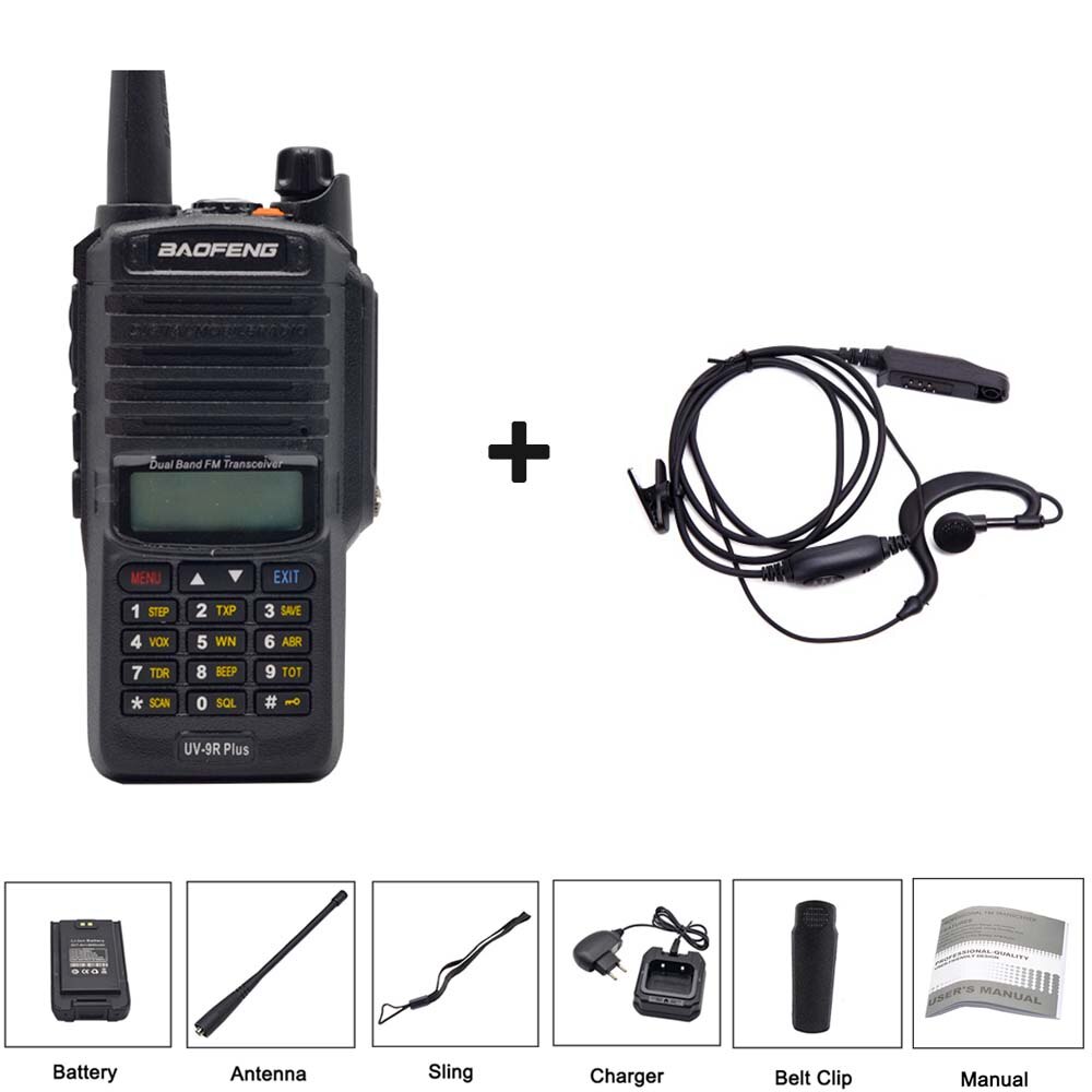 High Power Baofeng UV-9R Plus Twee Manier Radio Waterdichte IP67 Walkie Talkie Dual Band Psp Lange Bereik UV9R plus Draagbare radio