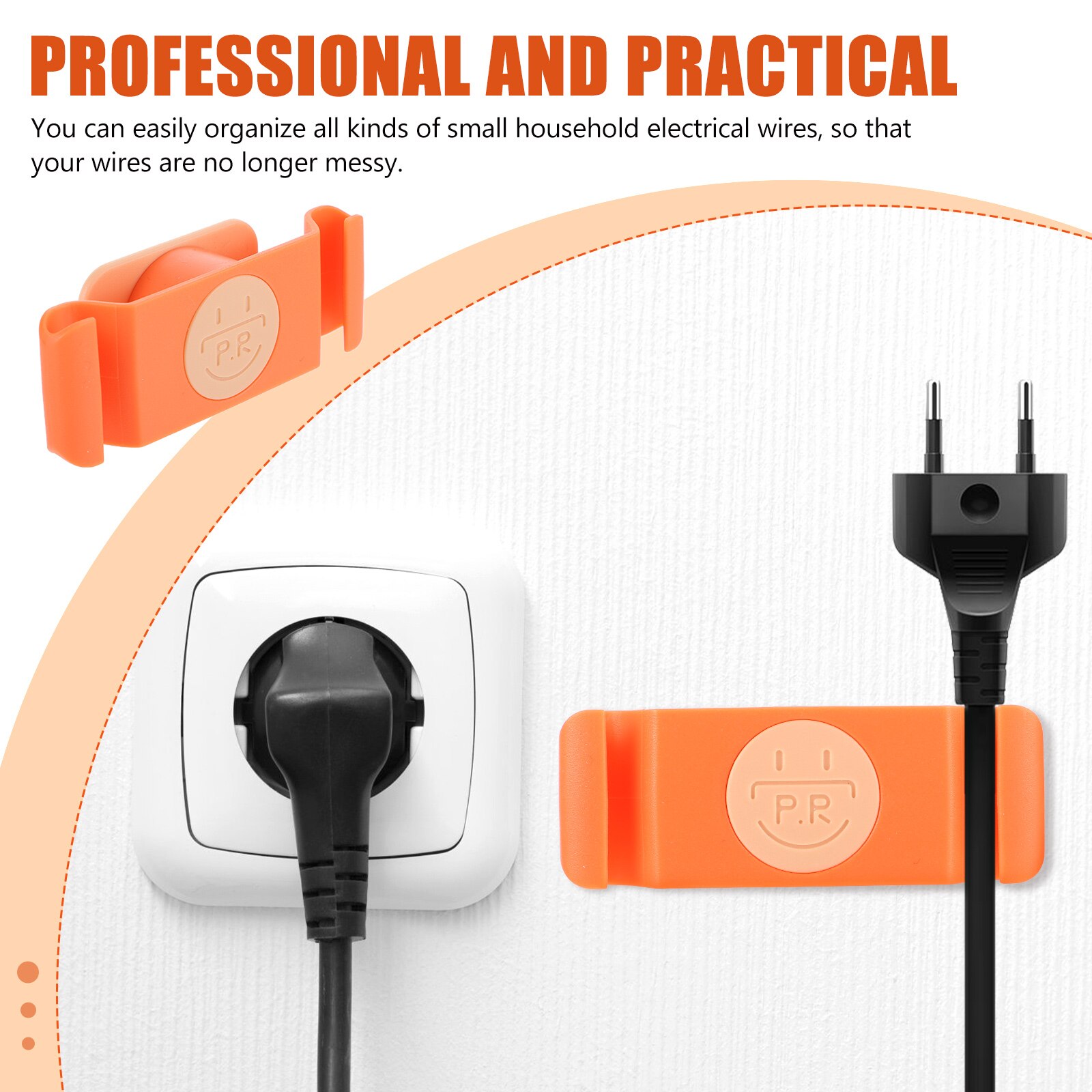 4pcs Wall Mounted Cord Keeper Wire Organizer Power Cable Management Organizer