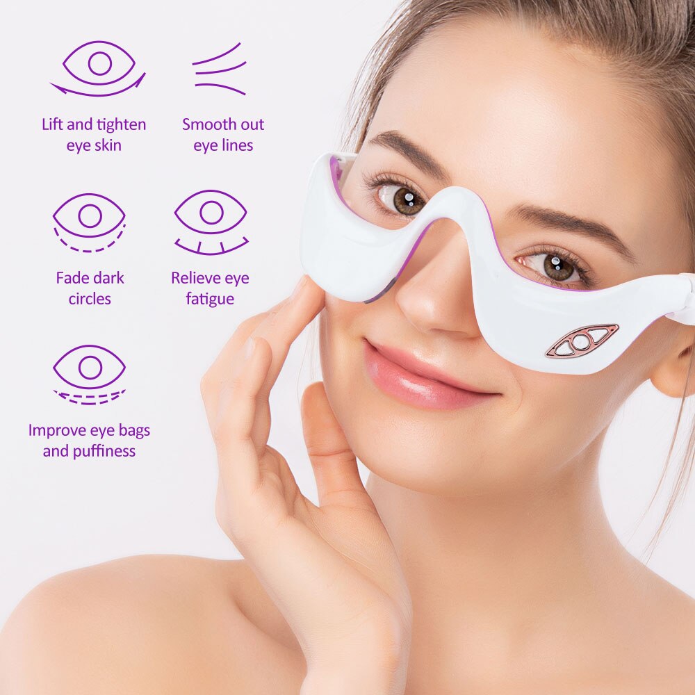 Electric Eye Beauty Device Infrared Compress Eye Pulse Massage Micro Current Relieves Fatigue Eye Reduces Lines Instrument