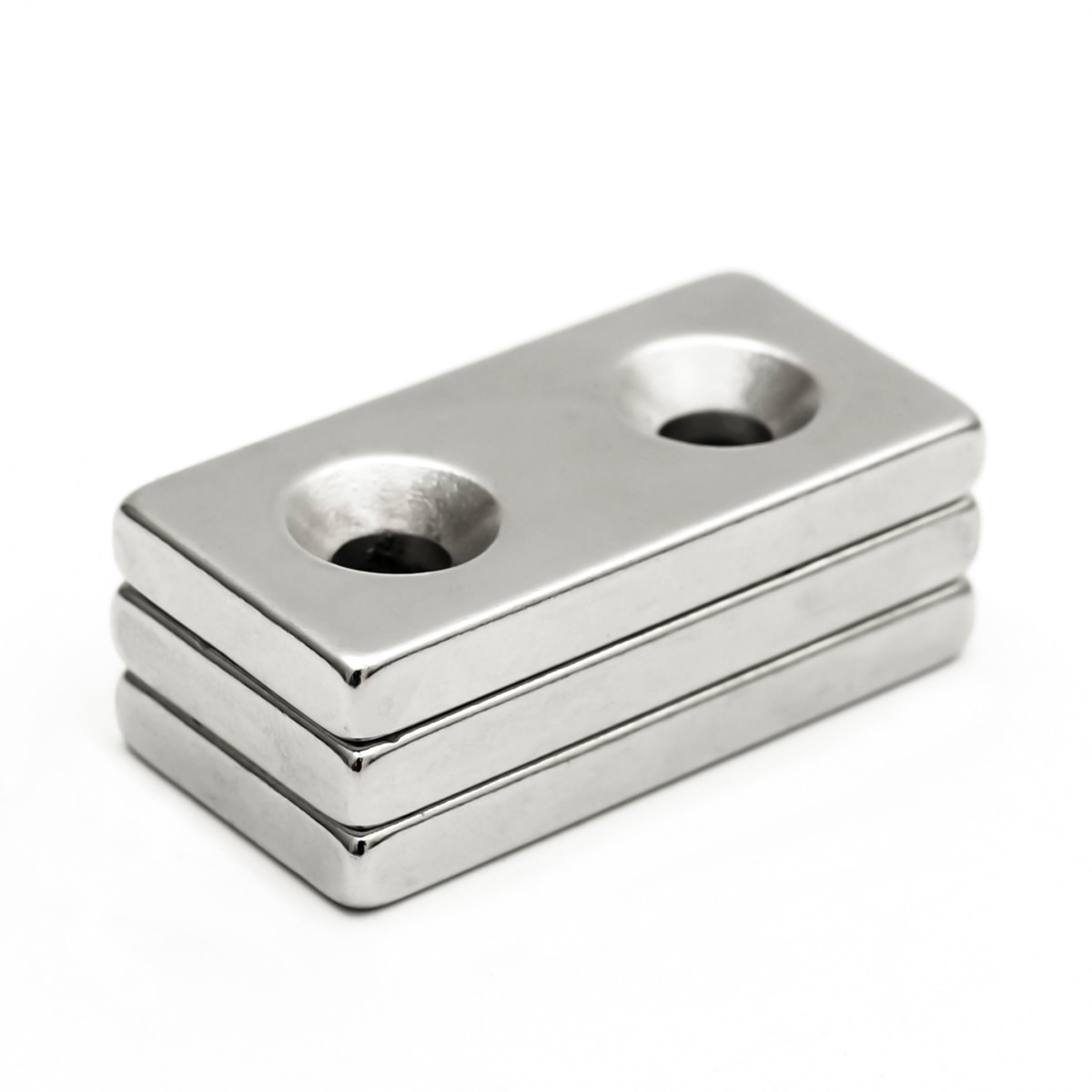 U-JOVAN 2 Stks/partij 40X20X5 Mm Dubbele Gat 5 Mm N35 Block Verzonken Neodymium Magneet Vierkante Sterke magneten 40*20 * 5-5-5mm