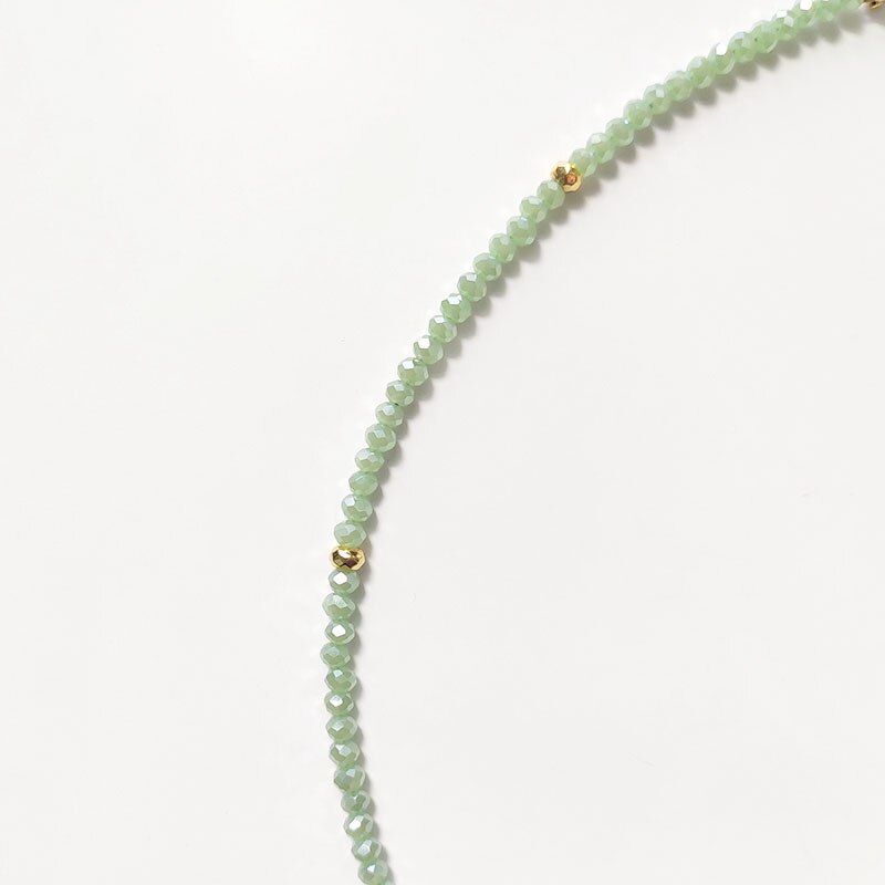 Summer Crystal Beaded Necklace Women Exquisite Versatile Neck Accessories Light Green Beadsцепочка На Шею Женская