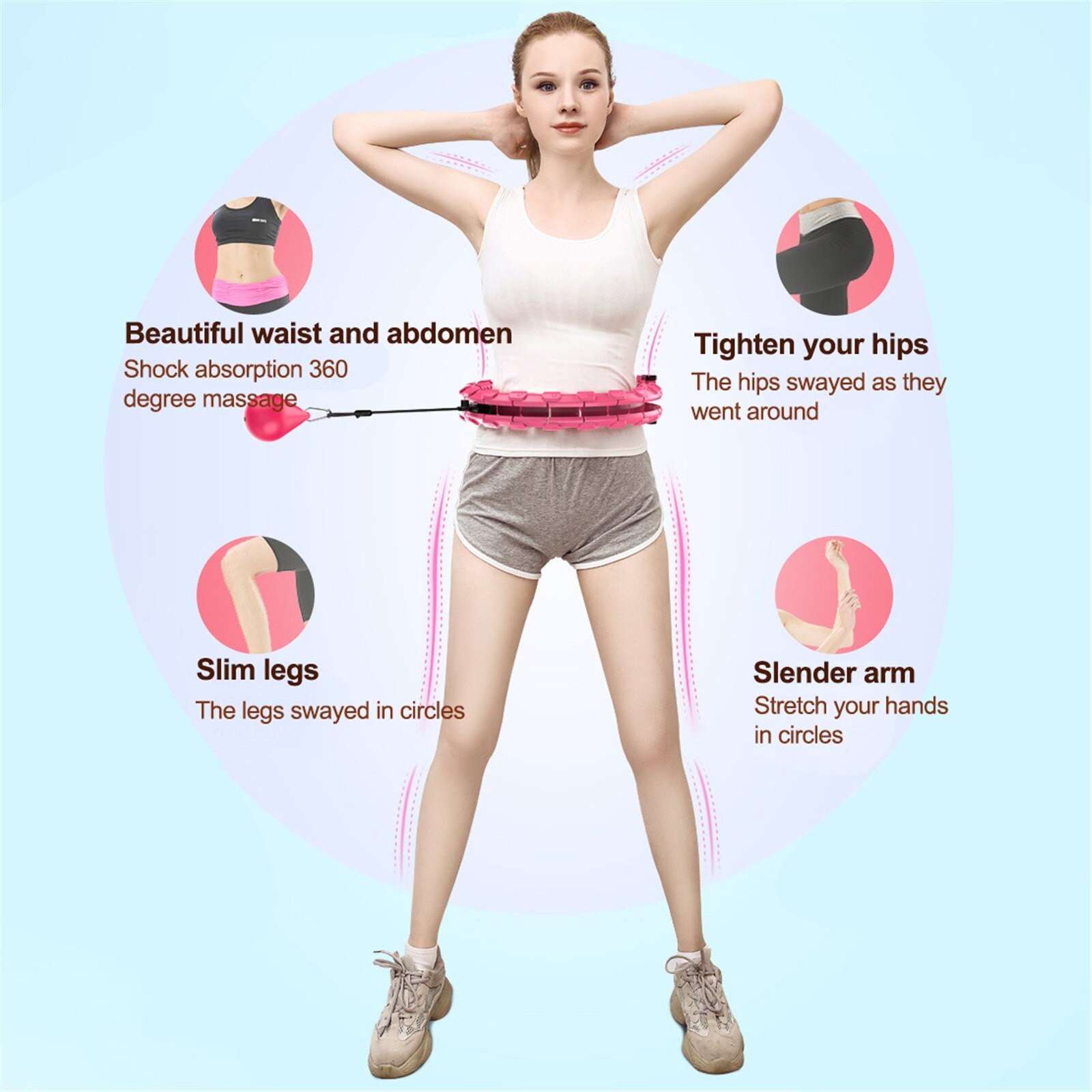 Aros Smart taille réglable cerceau Fitness anneaux cerceaux Massage perte de poids détachable Fitness anneau équipement de Fitness équipement de gymnastique