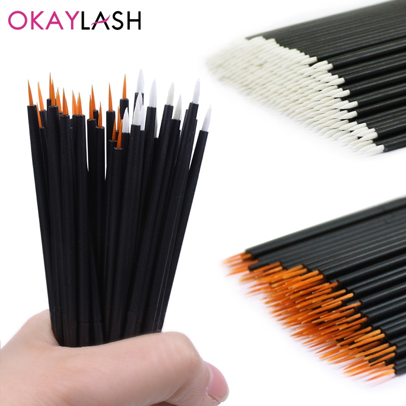 Okaylash nyeste 50 stk engangs nail art pensel liner maling pen manicure pensel nail art værktøjer børster