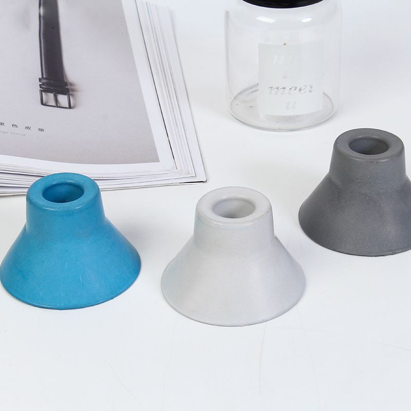 Fyrkantig rund betongljusstake silikonform hem bröllopsdekoration cement planter ljusstake formar
