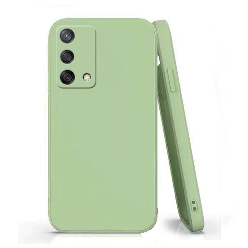 Para capa oppo reno 6 lite caso para reno 6 lite capas de silicone líquido luxo à prova de choque completa capa macia para reno 6 lite fundas: Verde