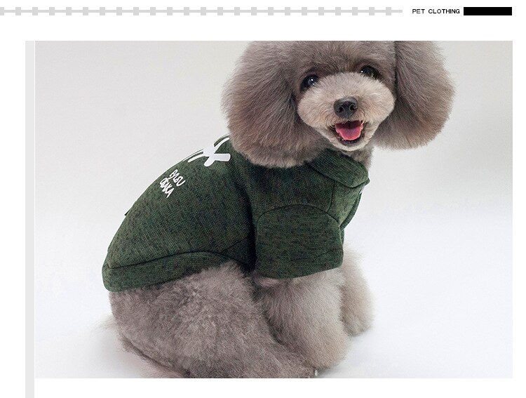 Primavera Pet Roupas de Inverno do filhote de Cachorro quente Pet Peixe Imprimir Casaco Camisola Para Cães Pequenos Roupas Chihuahua Poodle Bulldog Francês York: green / L