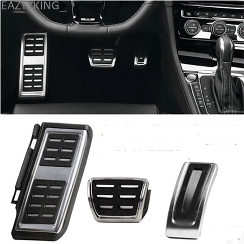 Car styling Footrest Brake Pedals Pads Fit For GOLF 7 GTi MK7 Lamando POLO A05 Passat B8 Skoda Rapid Octavia 5E 5F A7 +