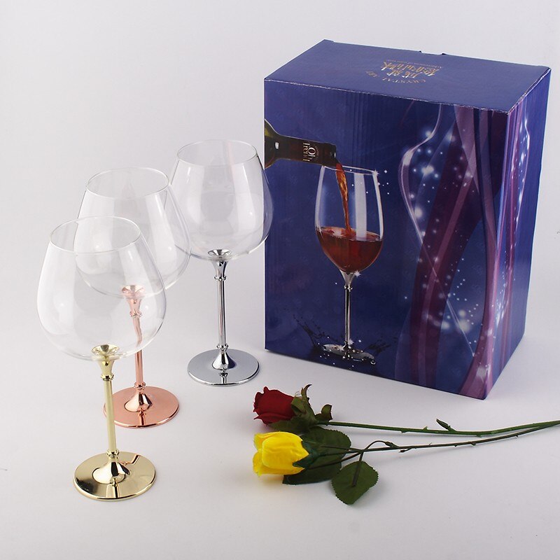 Oh Trend 680ml Hochzeit Weingläser Becher Stainess Stahl Kristall Diamant Stehen Wein Glas Gravierte Küche Glas Bar Klar tasse
