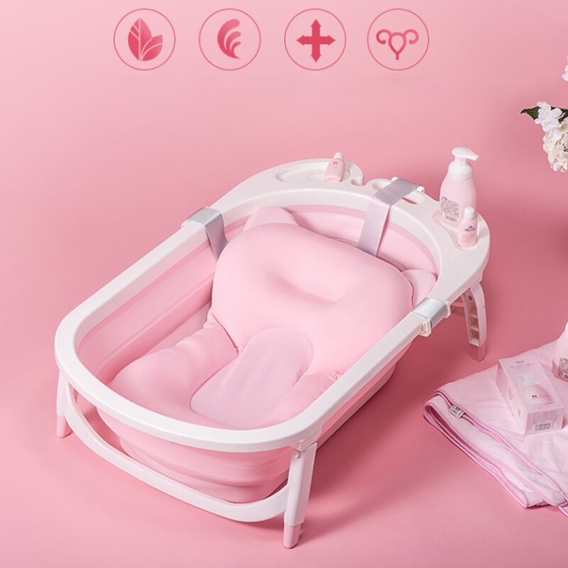 Novo bebê dobrável banheira almofada infantil chuveiro de segurança antiderrapante almofada de plástico net tapete novo design