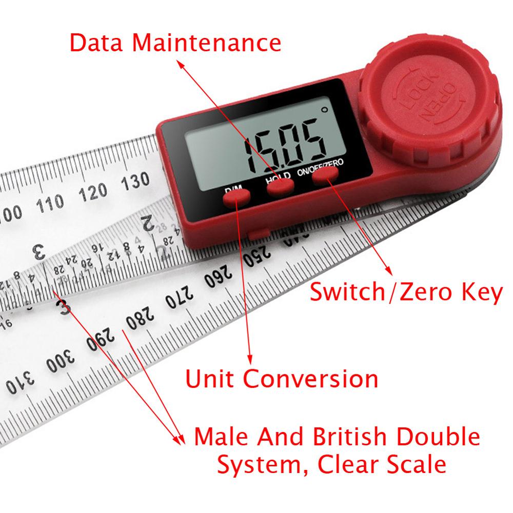 2in1 200MM/300MM Digital Meter Angle Inclinometer Angle Digital Ruler Electron Goniometer Protractor Angle finder Measuring Tool