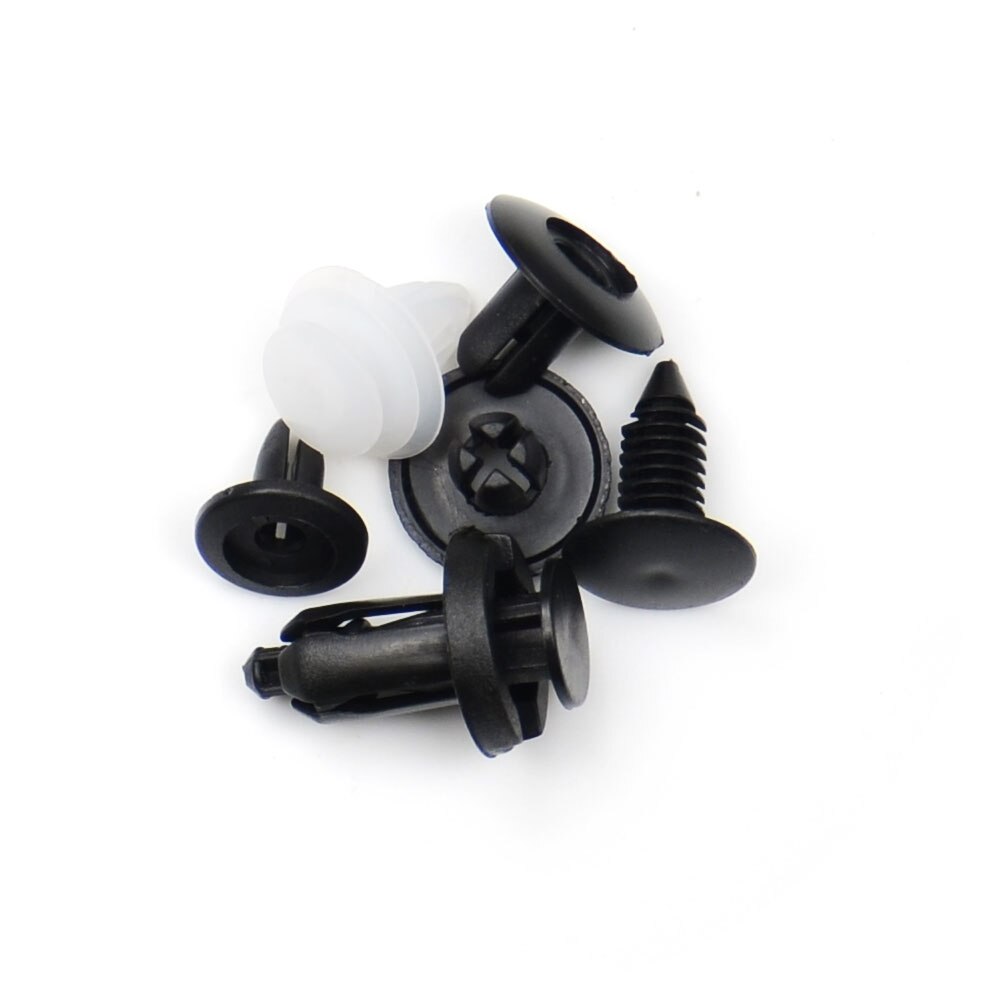 100 Stks/set Auto Zwart Gemengde Plastic Fastener Schroef Klinknagels Clips Kit Voor Auto Bumper Fender Versieringen Fastener Schroef Klinknagels Clip