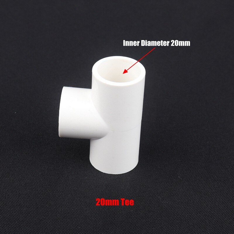 Joint en PVC blanc, diamètre intérieur 20mm, 10 pièces/lot, connecteur de tuyaux d&#39;irrigation agricole pour Aquarium: 20mm Tee